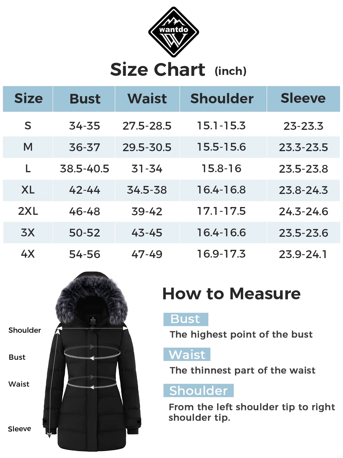 Women'S Winter Jacket Insulated Puffy Coat Warm Long Parka Jacket Black XL