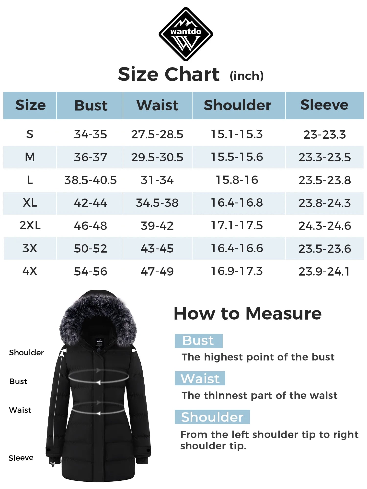 Women'S Winter Jacket Insulated Puffy Coat Warm Long Parka Jacket Black XL