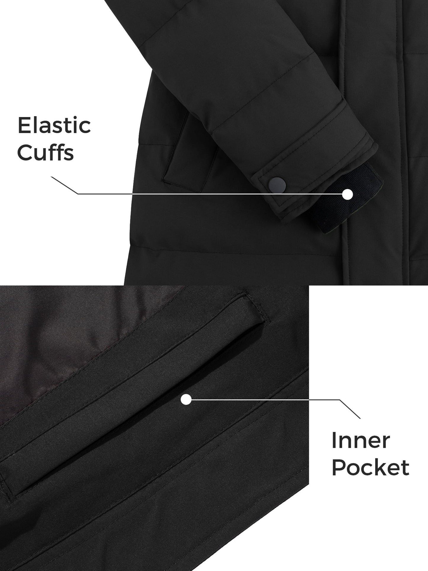Women'S Winter Jacket Insulated Puffy Coat Warm Long Parka Jacket Black XL