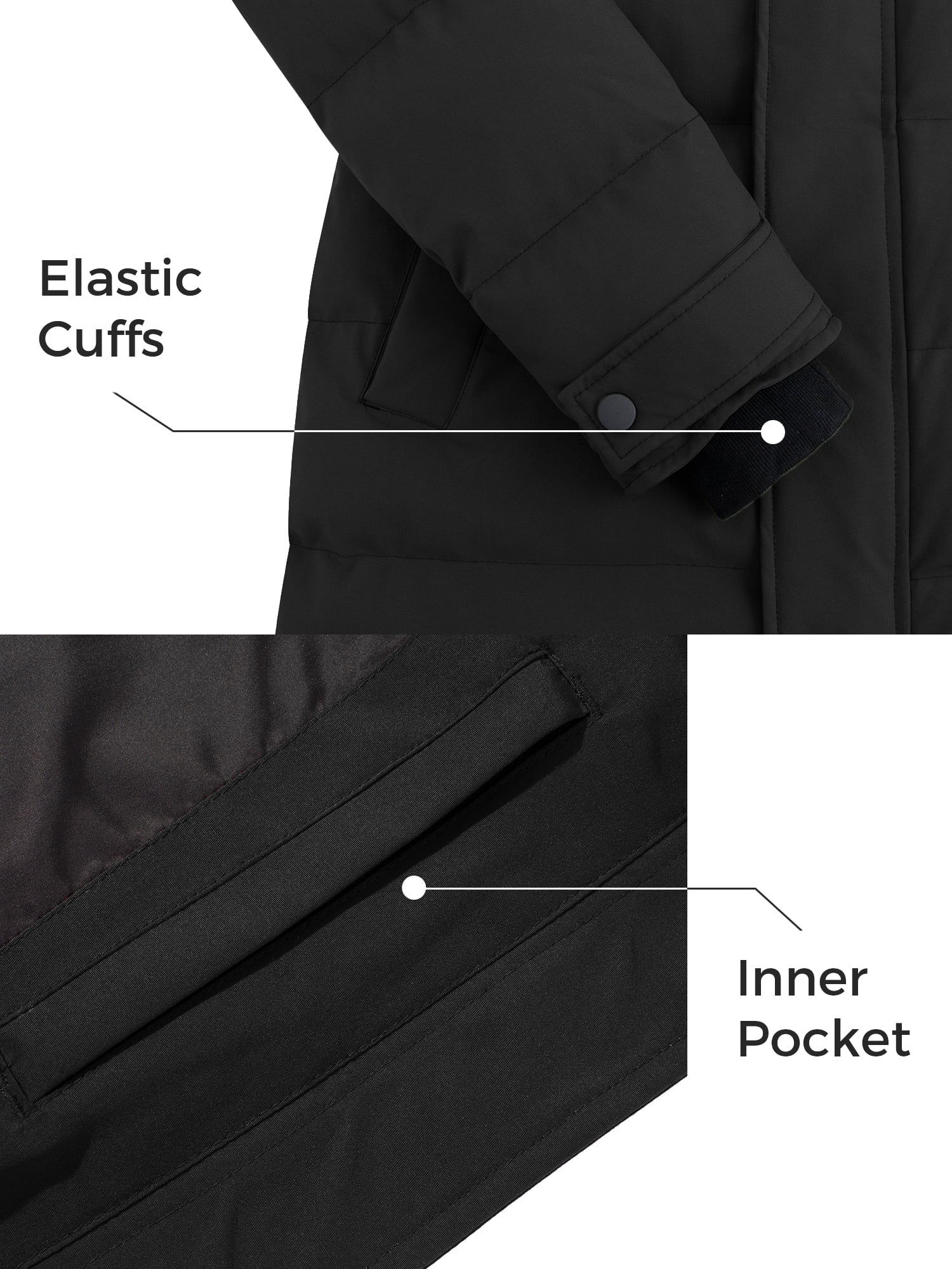 Women'S Winter Jacket Insulated Puffy Coat Warm Long Parka Jacket Black XL