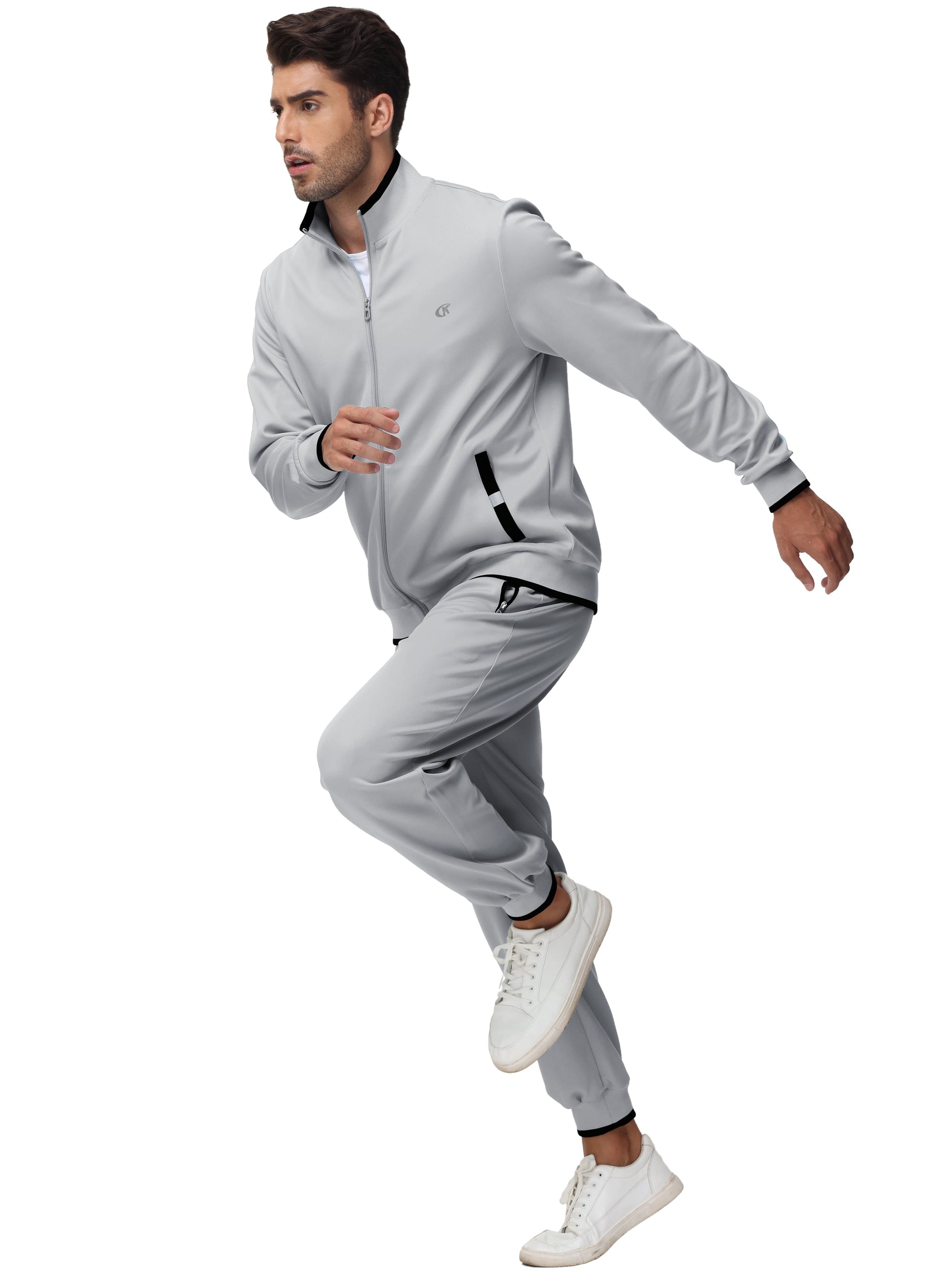 Men'S Tracksuits Sweatsuits for Men Set Track Suits 2 Piece Casual Athletic Jogging Warm up Full Zip Sweat Suits Darkgrey L