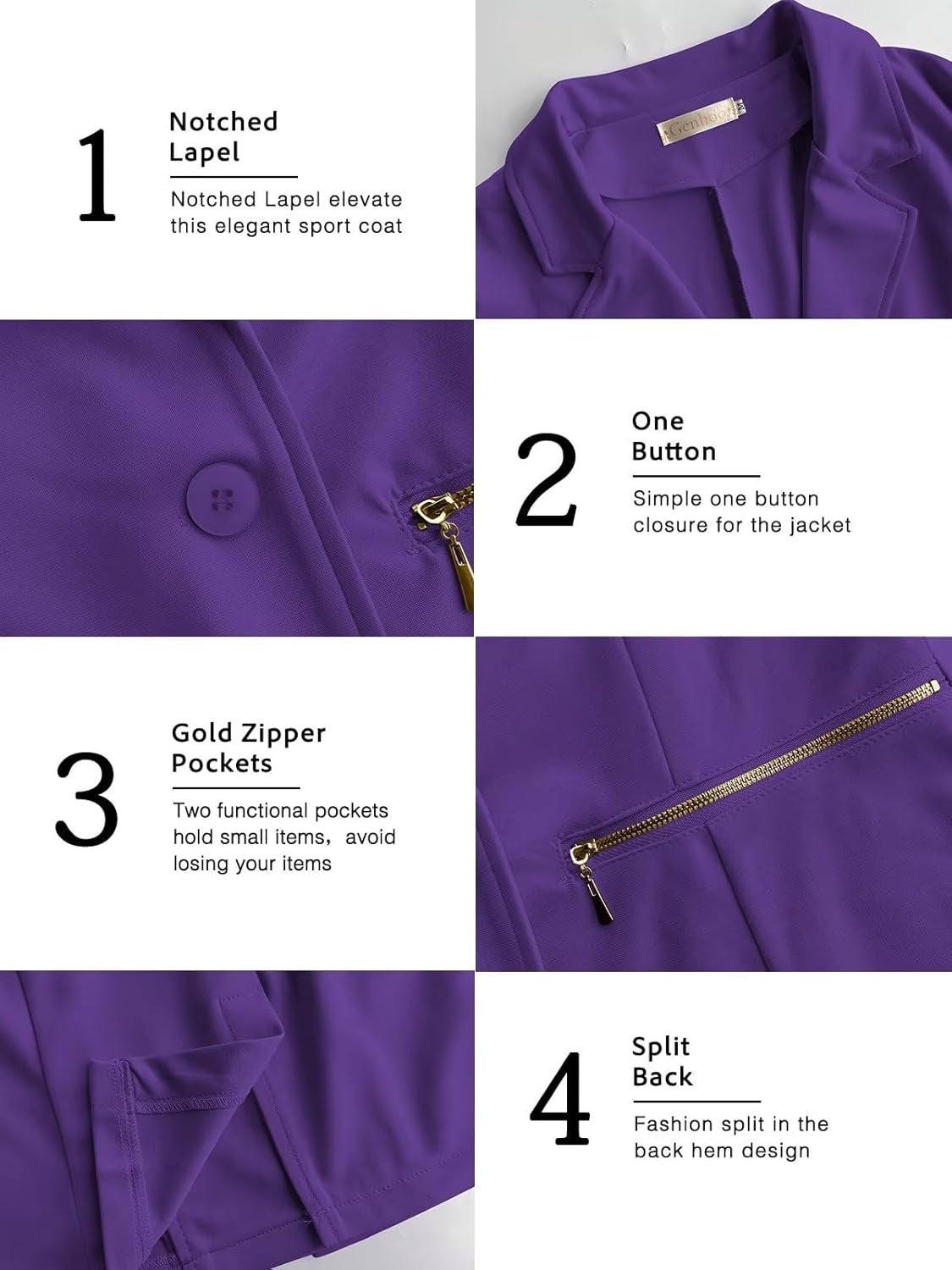 Women'S Long Sleeve Blazer Open Front Cardigan Jacket Work Office Blazer Business Casual Outfits with Zipper Pockets