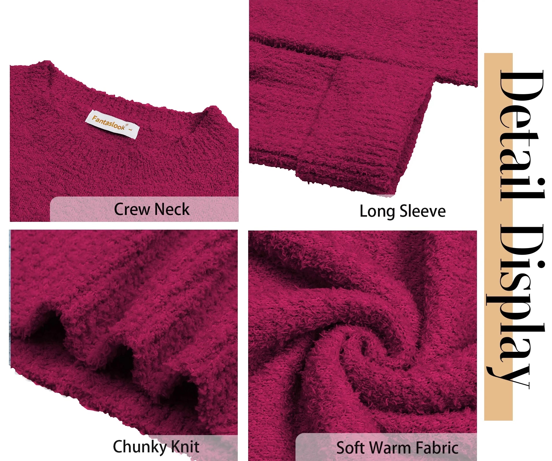 Sweaters for Women Oversized Crewneck Long Sleeve Chunky Knit Pullover Sweaters Tops Trendy Fall Outfits
