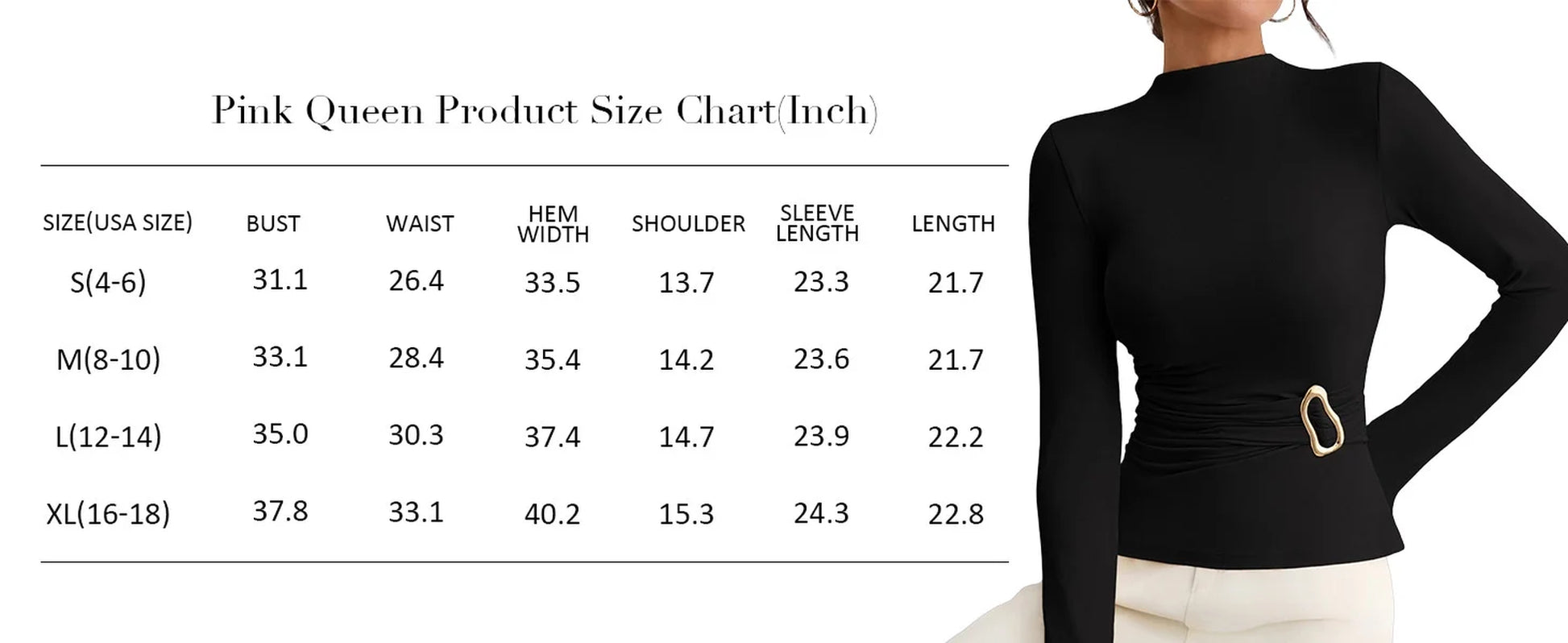 Fall 2025 Women'S Mock Neck Long Sleeve Tops Pleated Wrap Waist with Metal Buttons Stretch Slim Fit Shirts