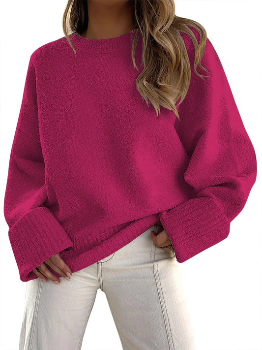 Sweaters for Women Oversized Crewneck Long Sleeve Chunky Knit Pullover Sweaters Tops Trendy Fall Outfits