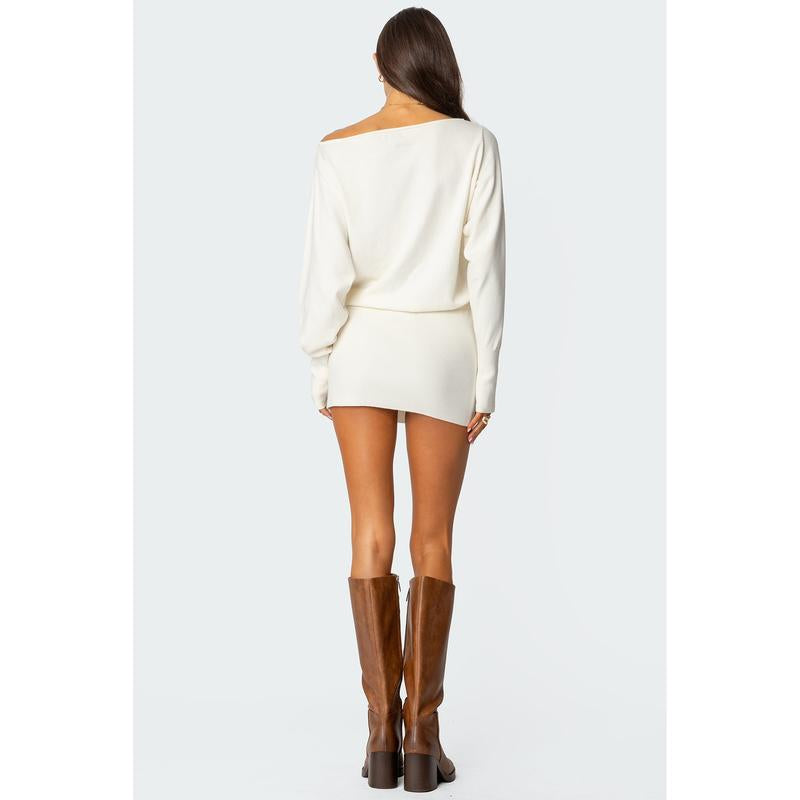 Eve off Shoulder Knit Mini Dress