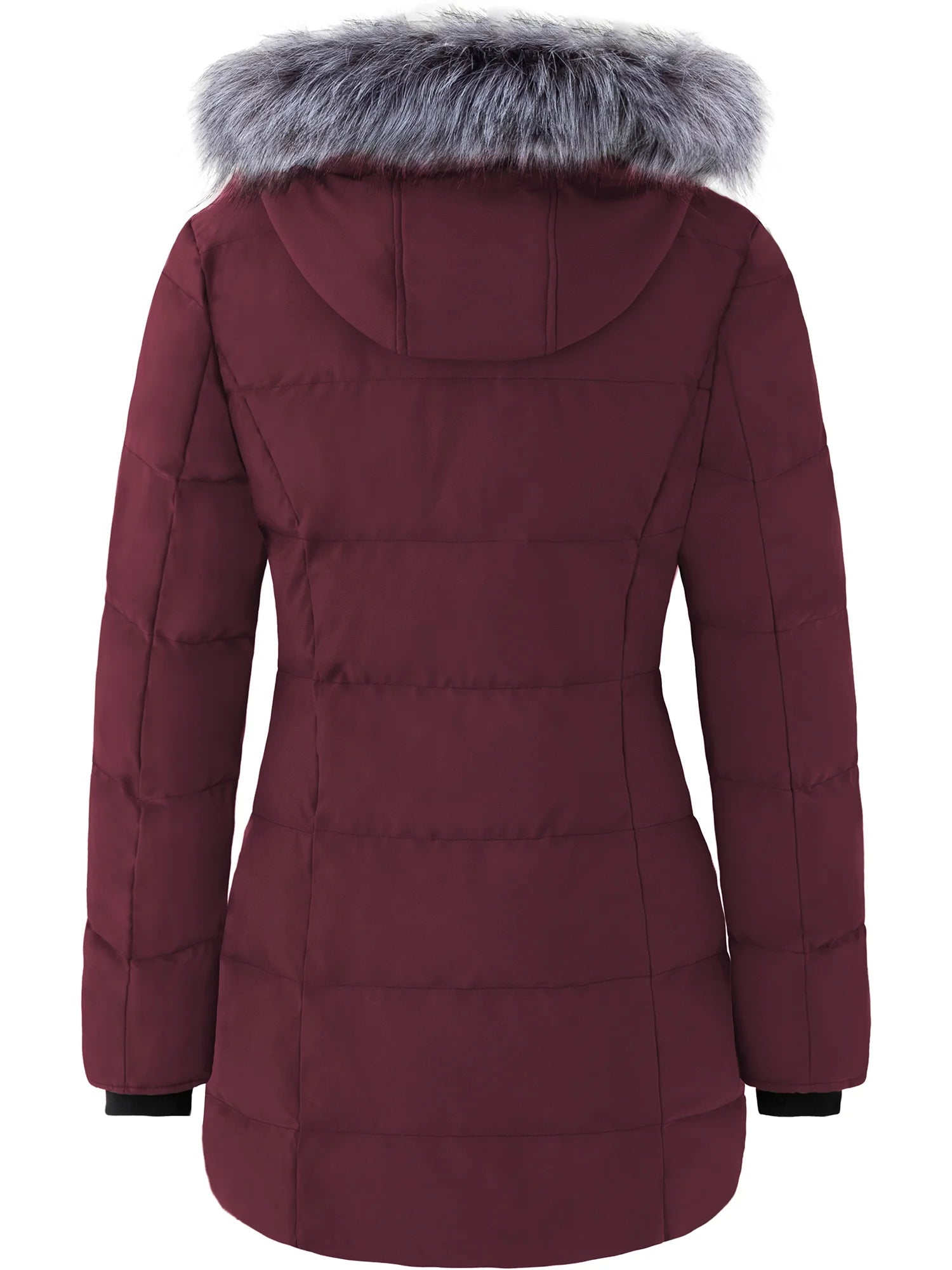Women'S Puffy Jacket Warm Winter Coats Waterproof Parka Coat Wine Red S