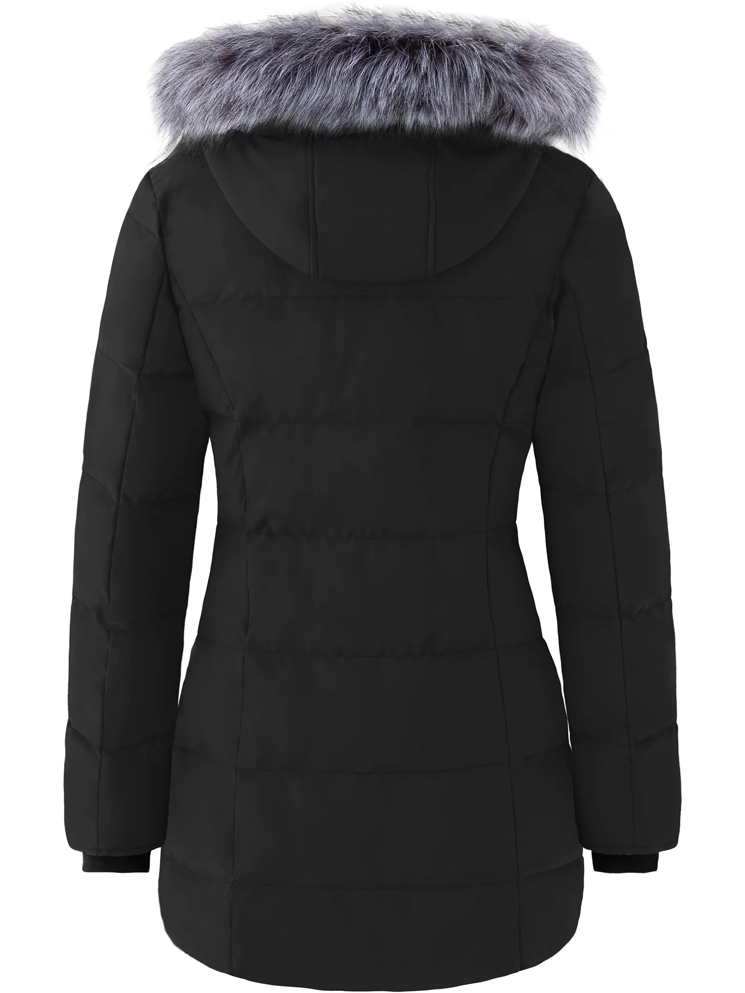 Women'S Winter Jacket Insulated Puffy Coat Warm Long Parka Jacket Black XL