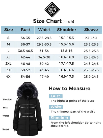 Women'S Winter Jacket Insulated Puffy Coat Warm Long Parka Jacket Black XL
