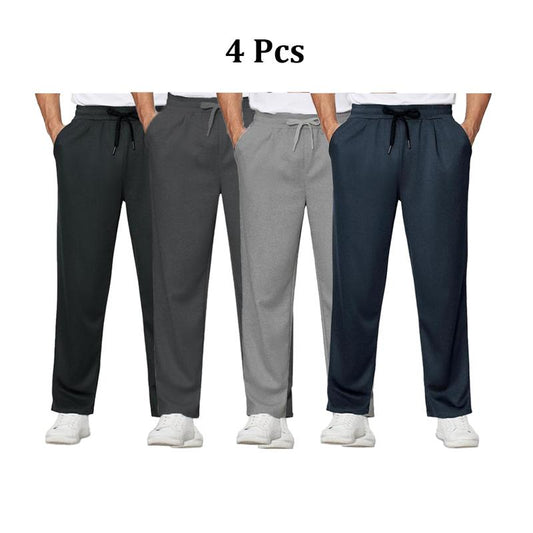 4-Pack Men'S Loose Fitting Casual Pants for Fall Relaxed Fit Oversize Clothing Comfortable Drawstring Lounge Pants with Pockets