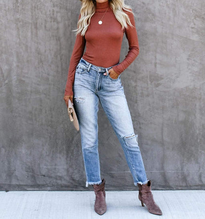 Womens Mock Turtleneck Long Sleeve Shirts Fall Winter Basic Slim Fit Layering Tops Lightweight Thermal T Shirt…