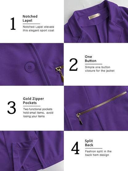 Women'S Long Sleeve Blazer Open Front Cardigan Jacket Work Office Blazer Business Casual Outfits with Zipper Pockets