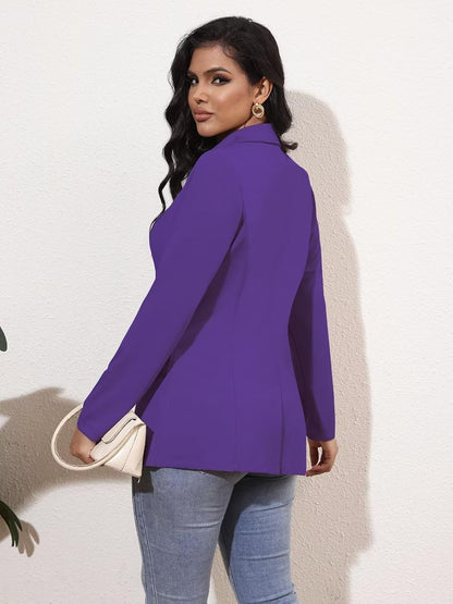 Women'S Long Sleeve Blazer Open Front Cardigan Jacket Work Office Blazer Business Casual Outfits with Zipper Pockets