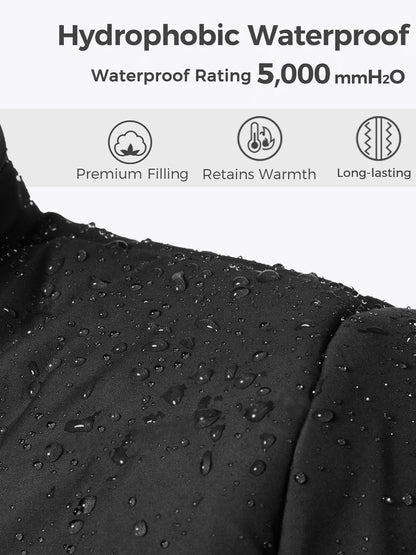Women'S Recycled Winter Coat Thickened Winter Jacket Hooded Parka Jacket Black L